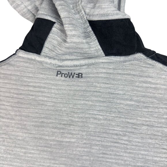 Spyder Active ProWeb Hoodie Mens L Gray & Black Striped Athletic Hood Full-Zip - Picture 3 of 9